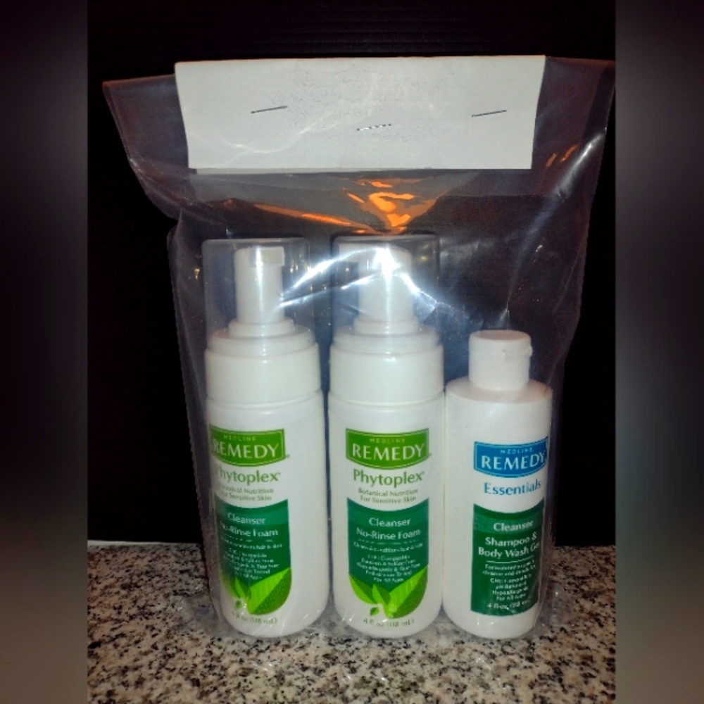 Medline Remedy Phytoplex Cleanser.No Rinse Foam for Hair/Skin & Shampoo/Body Gel